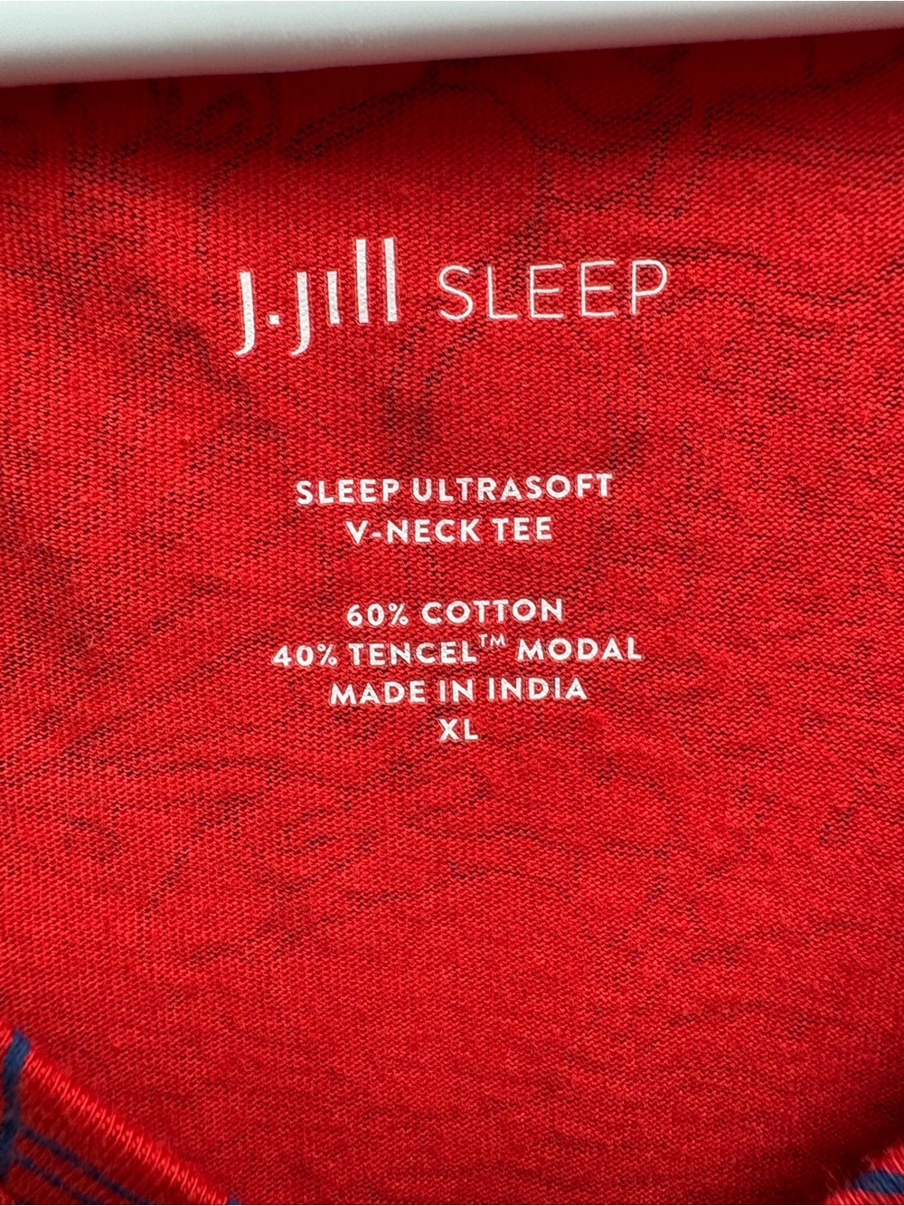 J. Jill Sleep Red V-Neck Tee - Picture 2 of 2
